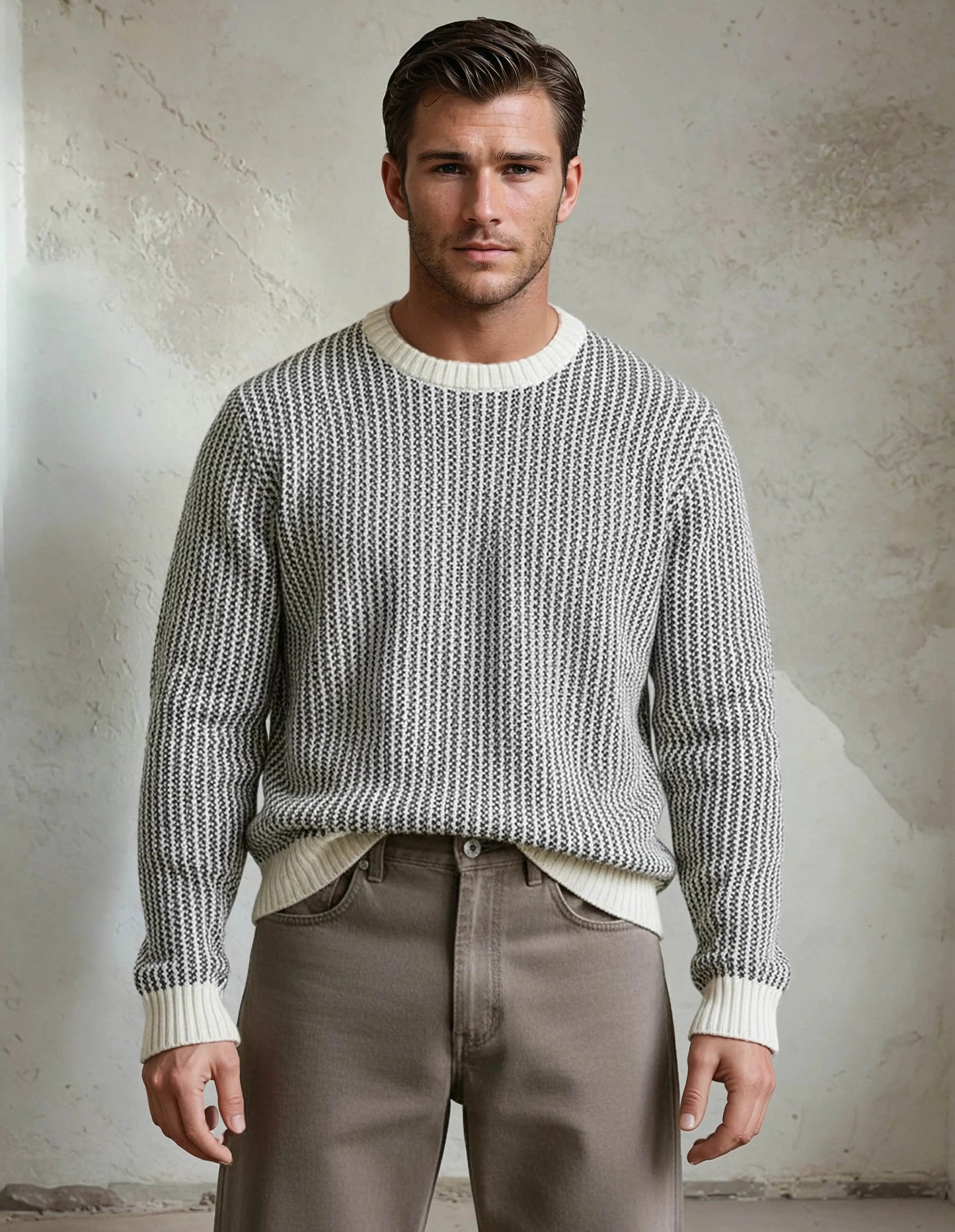 100% Cotton Off White Premium Knitted Sweater - IVORYNN