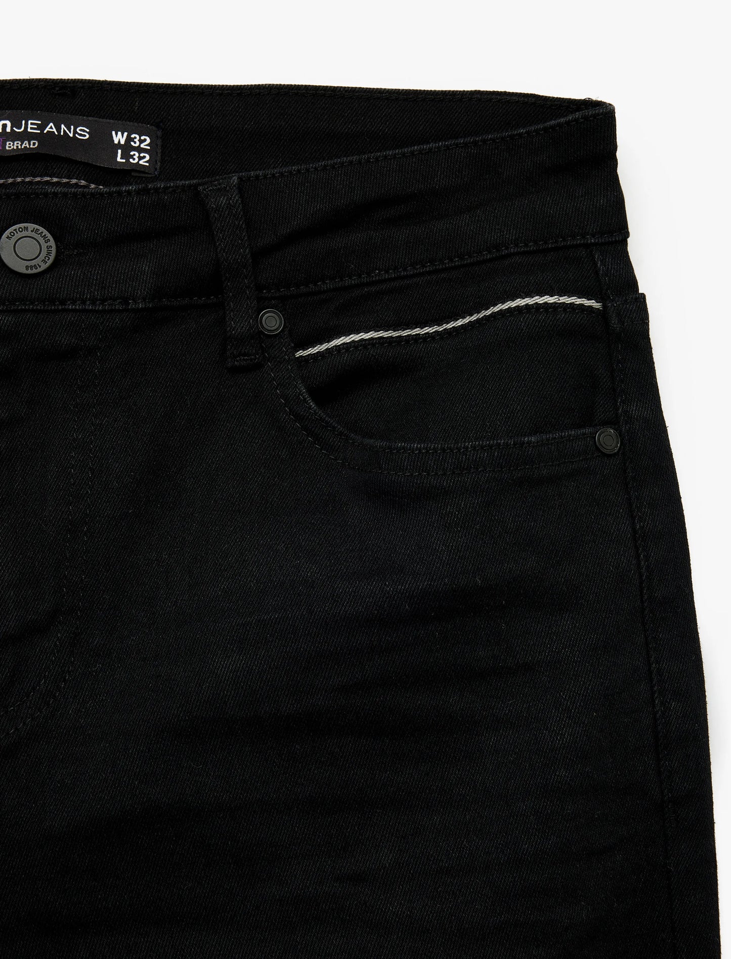 Black Cotton Stretch Slim Fit Brad Denim Pant