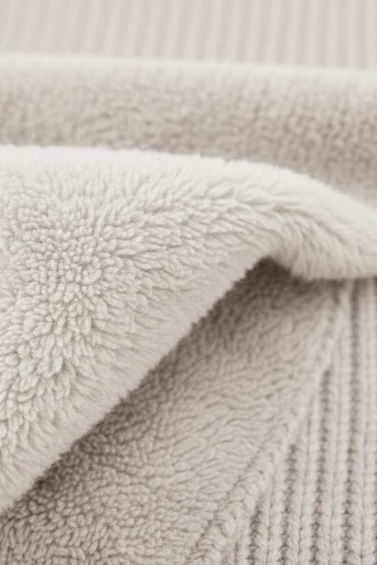 Bottoming Thik Fleece Lined Apricot Knitted Sweater