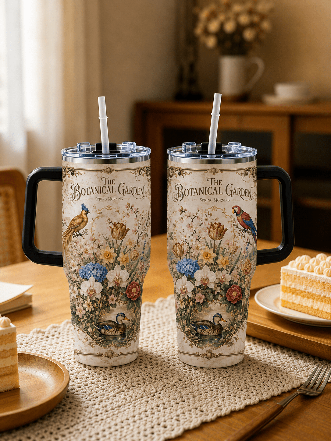 Larg Stainless Steel Tumbler With Black Handle