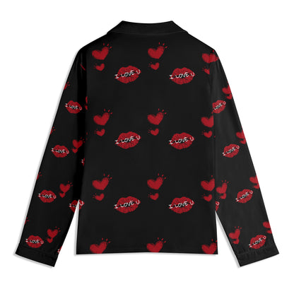 Red Kiss Long Sleeve Pajama Set