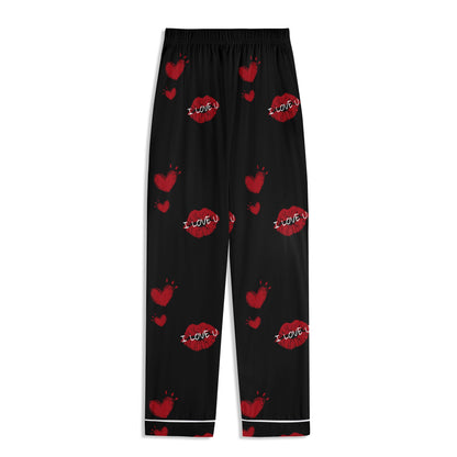 Red Kiss Long Sleeve Pajama Set