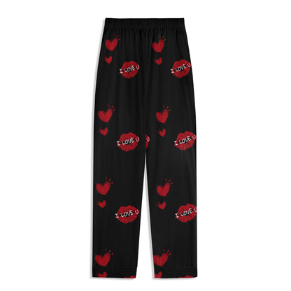Red Kiss Long Sleeve Pajama Set