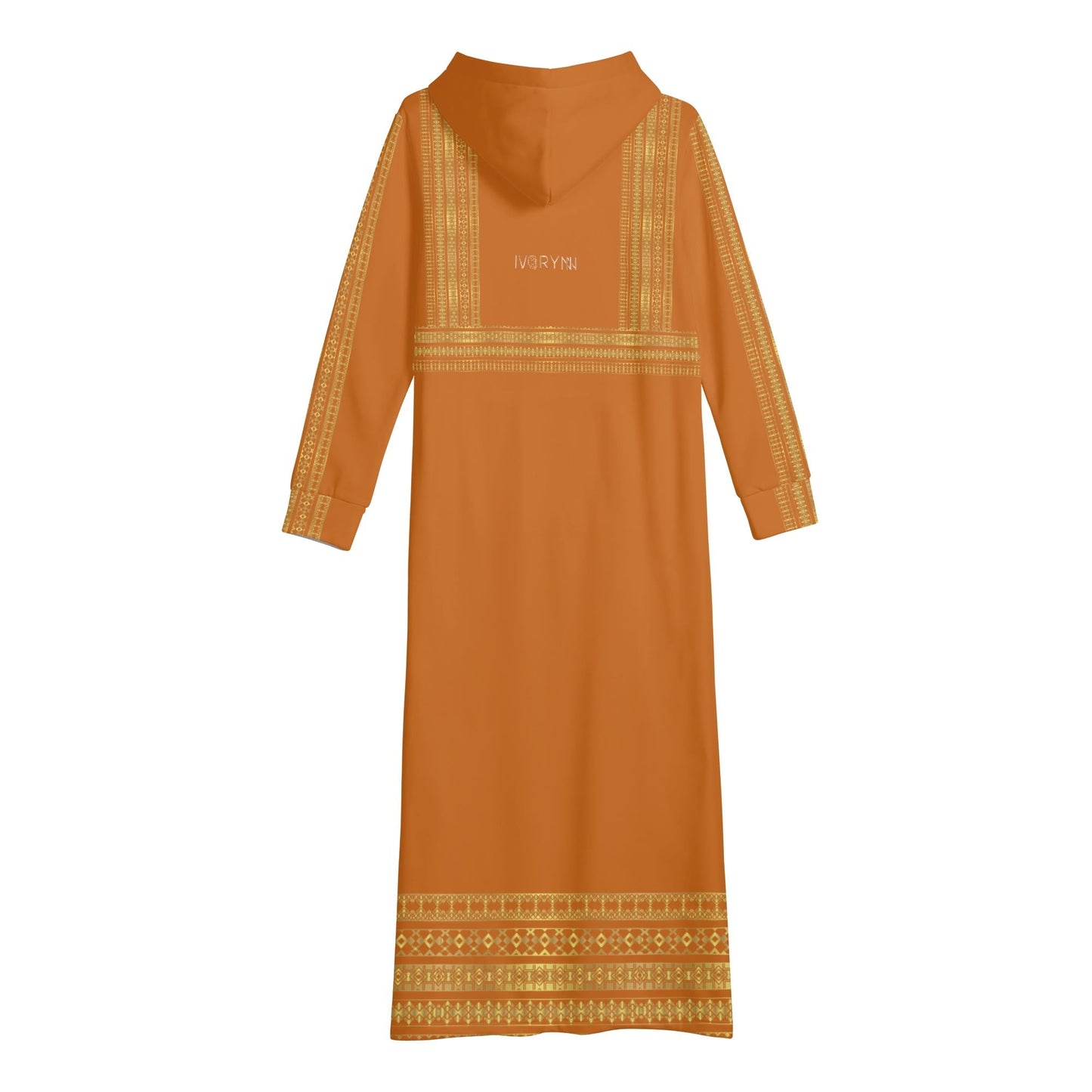 Velvet Casual Copper Long Hoodie Dress