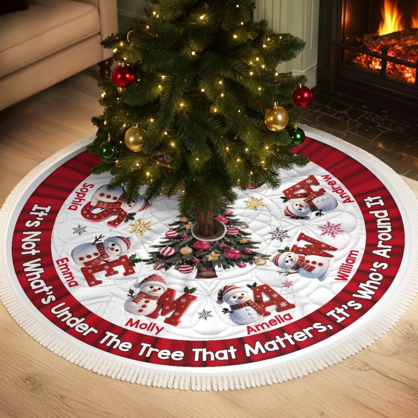 Snowman Tree Skirt Decor