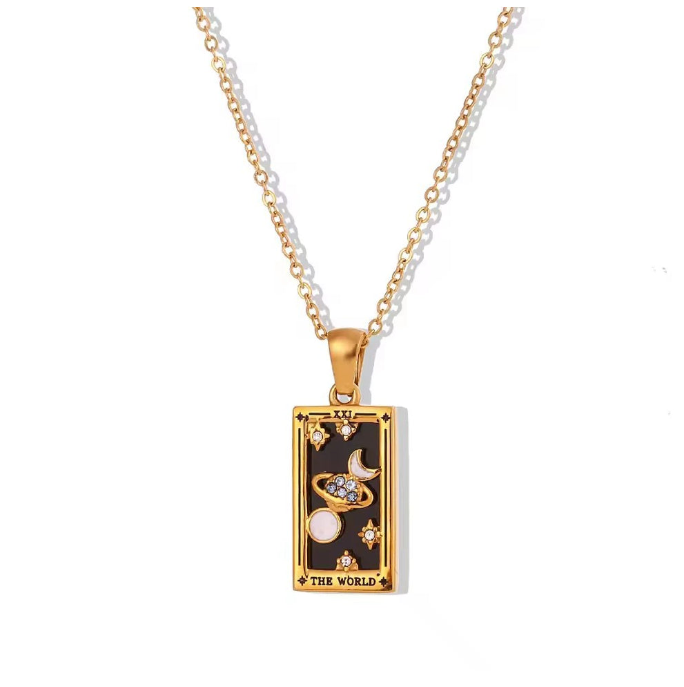 Luxury Tarot Card Pendant Necklace