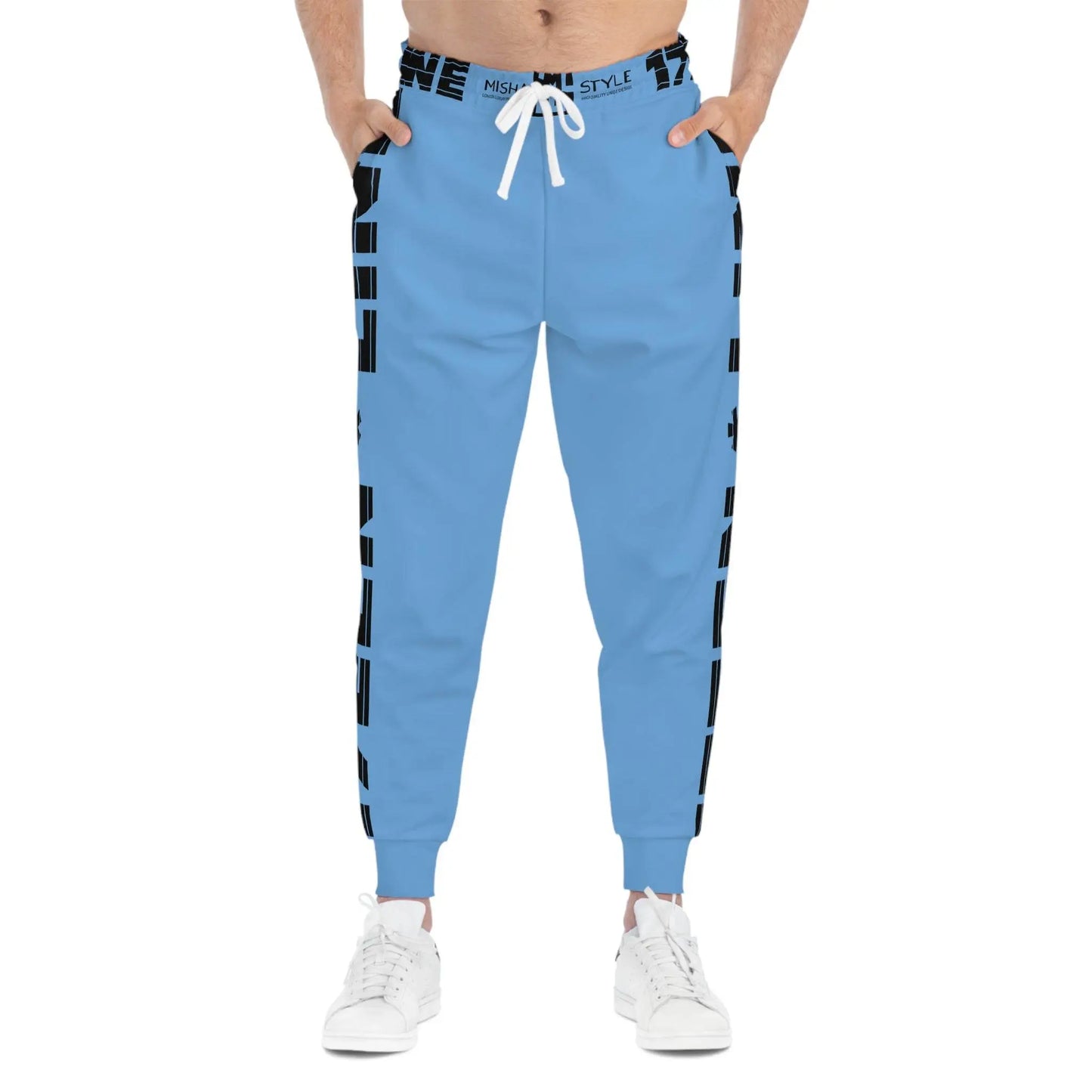 17een Line Unisex Blue Gray Athletic Joggers - IVORYNN