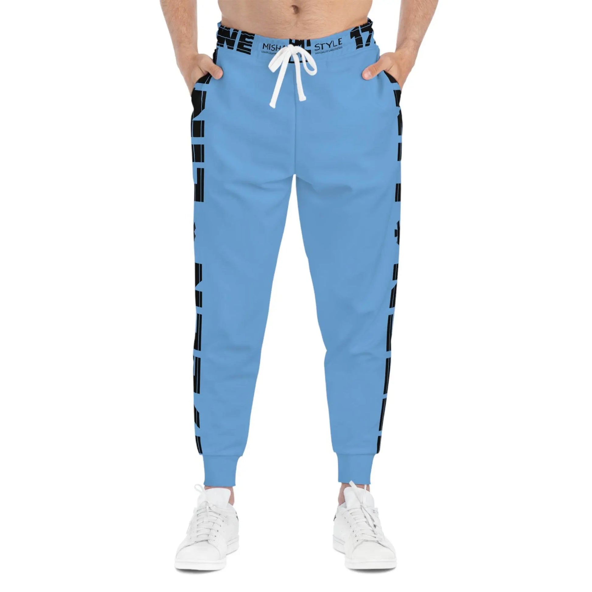 17een Line Unisex Blue Gray Athletic Joggers - IVORYNN