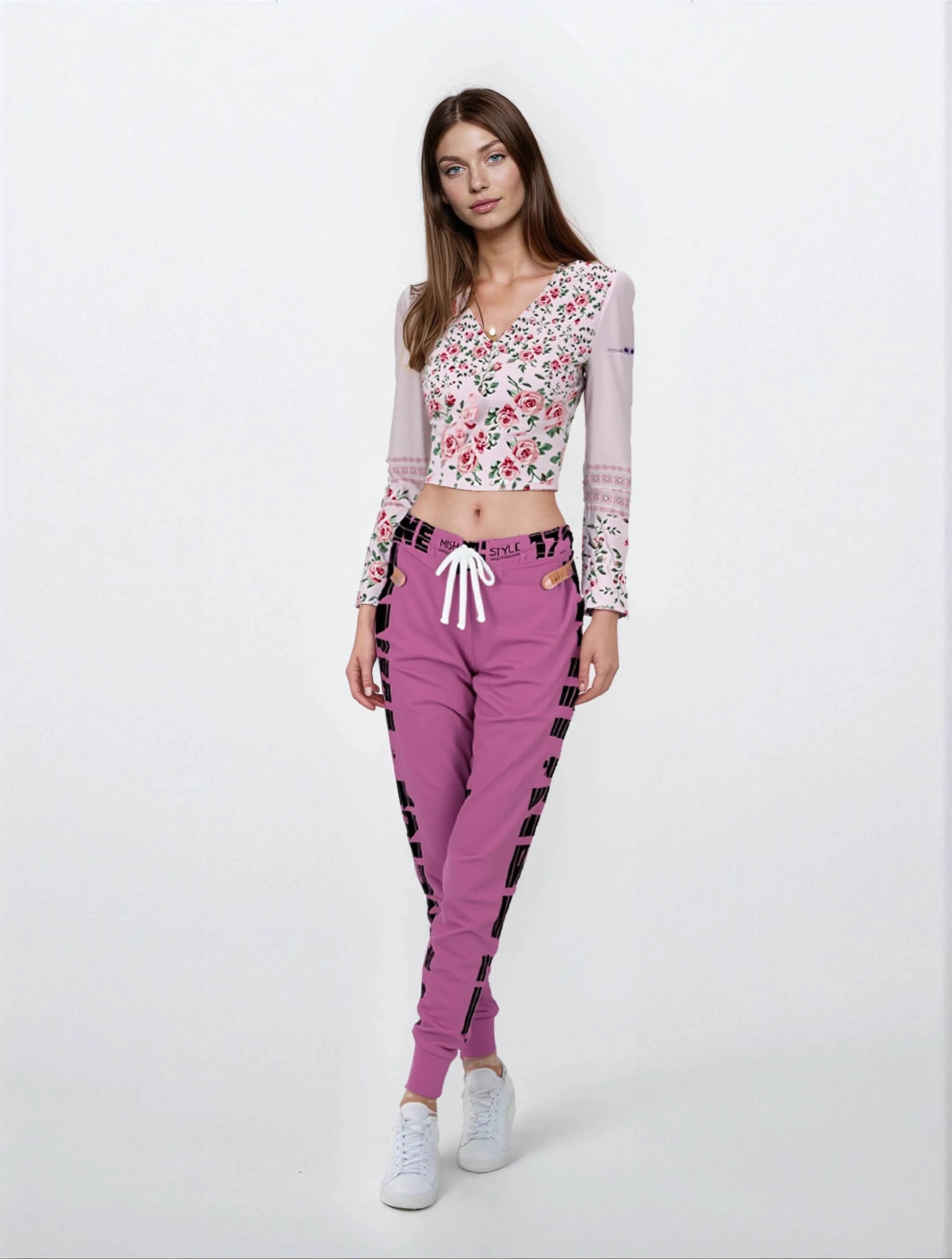 17een Line Unisex Pink Athletic Joggers - IVORYNN