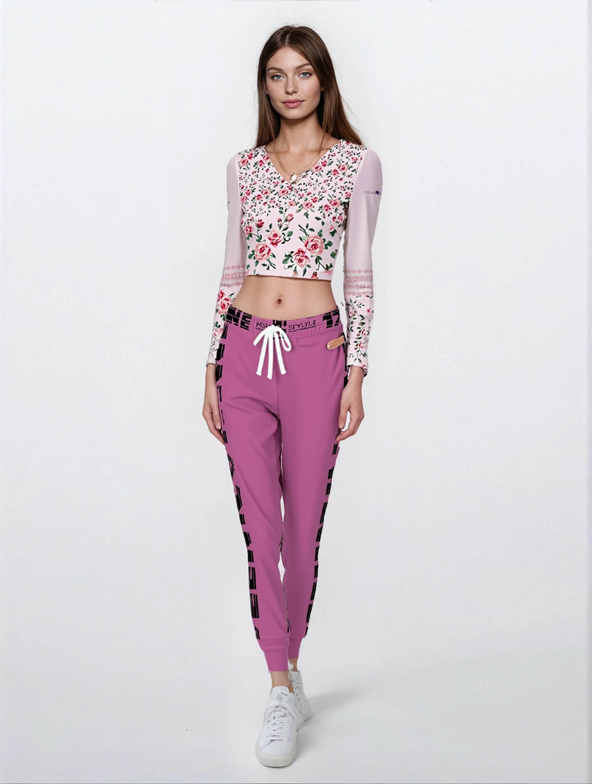 17een Line Unisex Pink Athletic Joggers - IVORYNN
