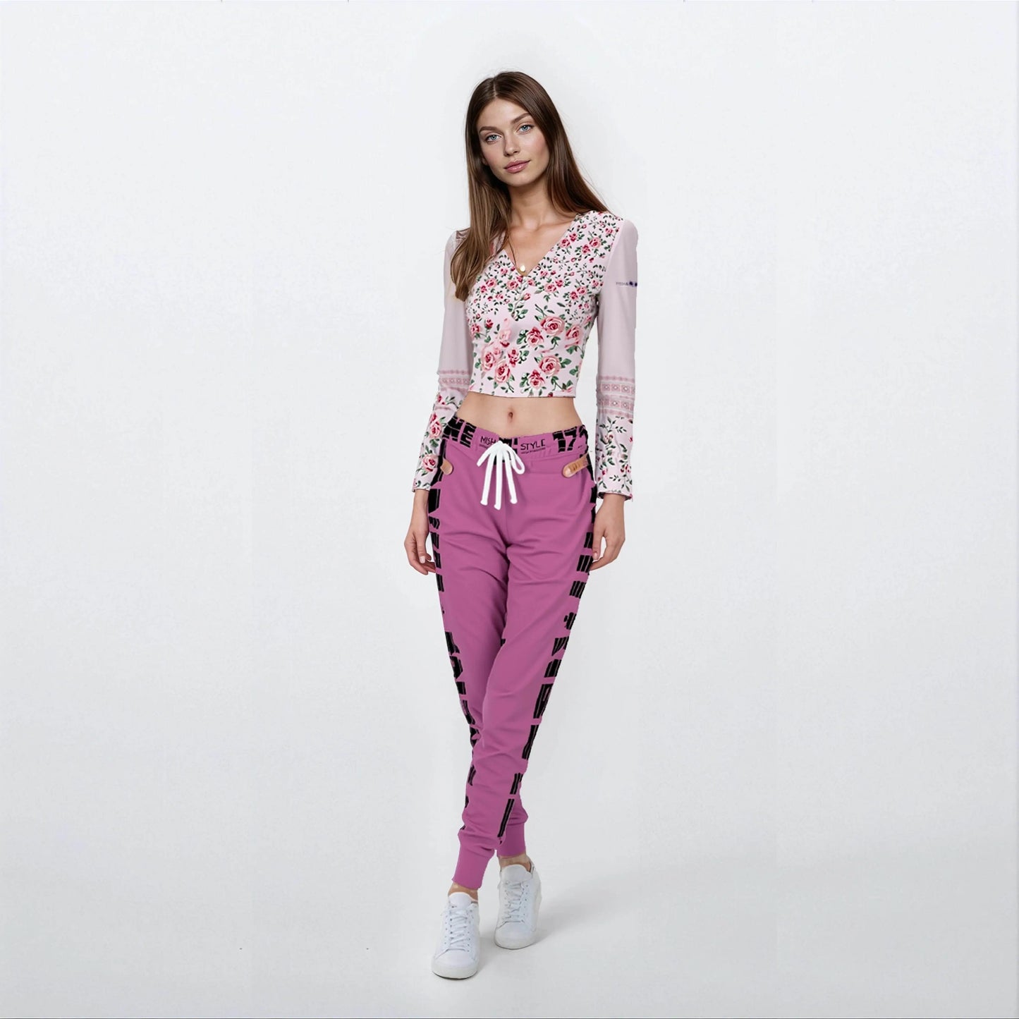 17een Line Unisex Pink Athletic Joggers - IVORYNN