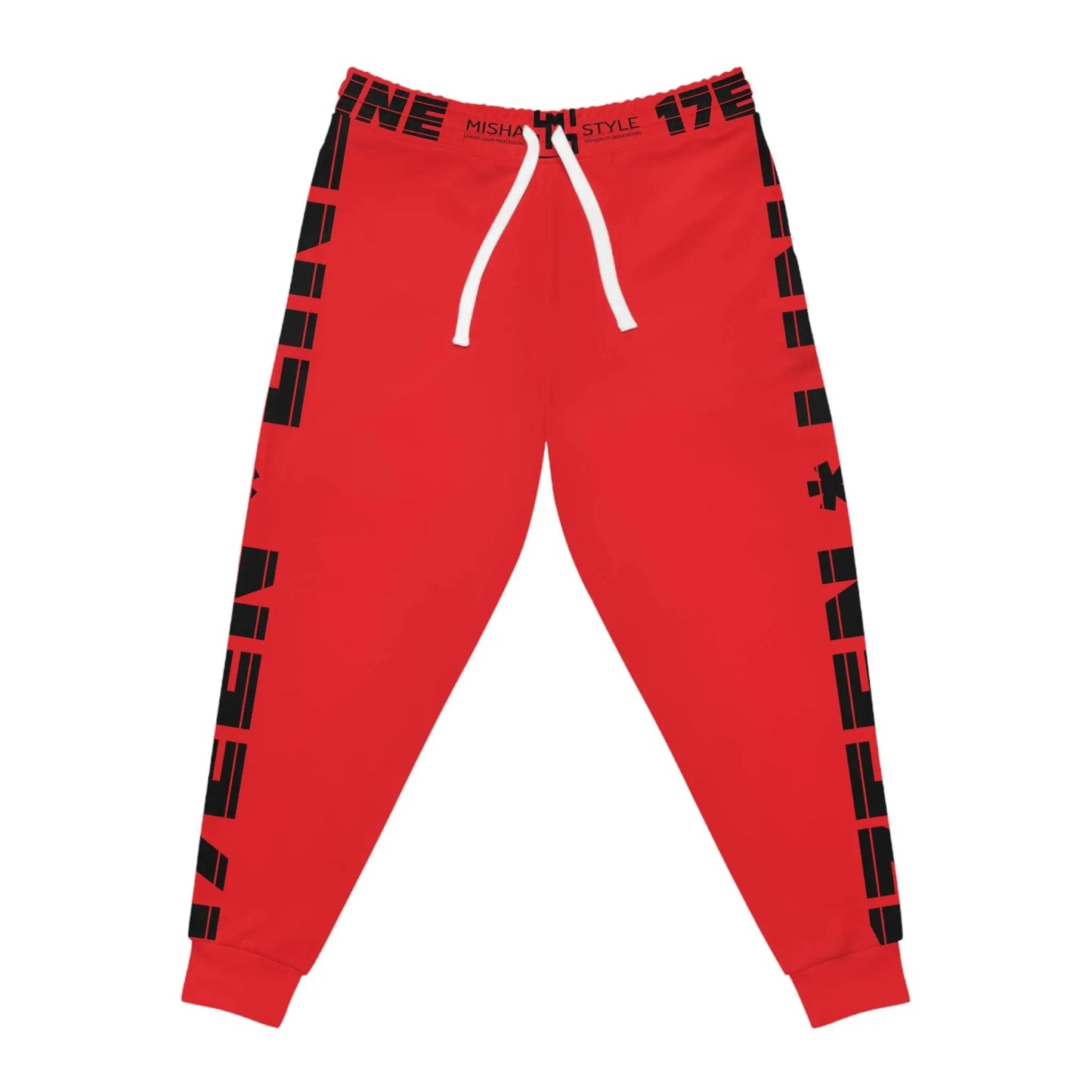 17een Line Unisex Red Athletic Joggers - IVORYNN