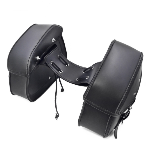 PU Leather Motorcycle Black Saddlebags