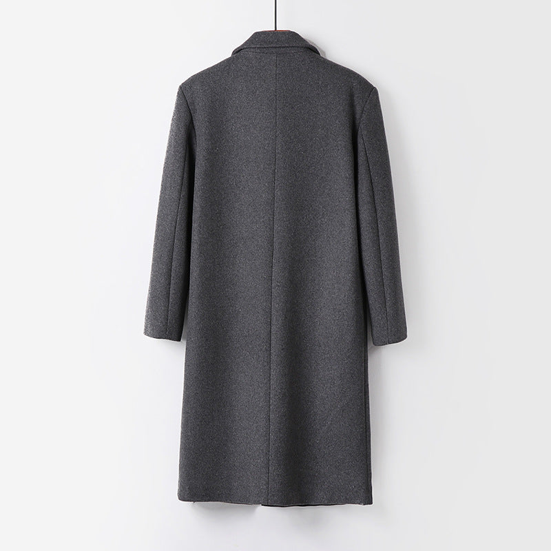 Handsome Woolen Men Grey Coat