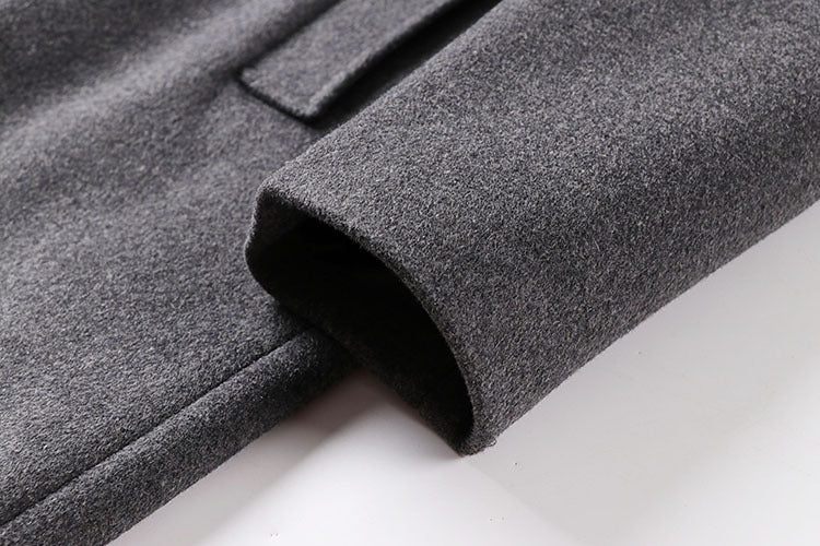 Handsome Woolen Men Grey Coat