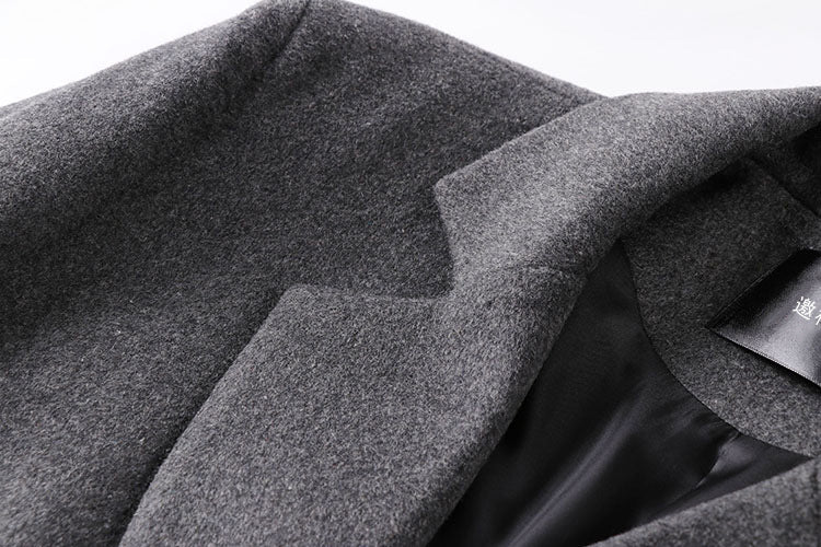 Handsome Woolen Men Grey Coat