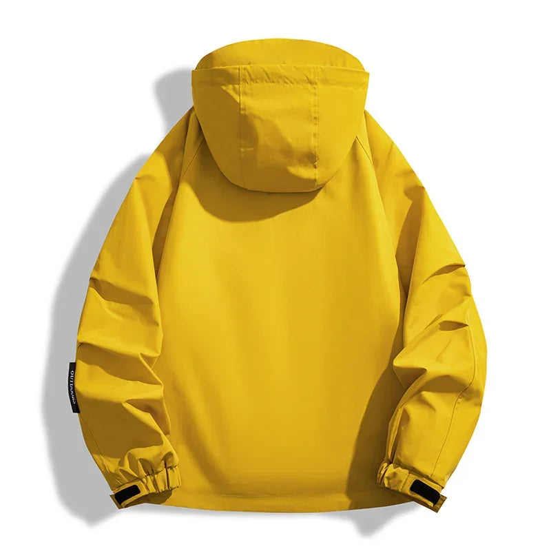 Three-in-One Men Yellow Windproof Jacket