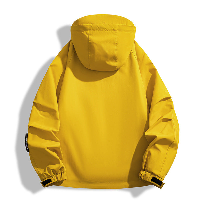 Three-in-One Women Yellow Windproof Jacket