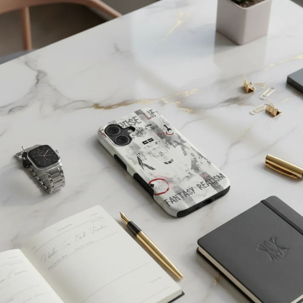 صورة 1 - غلاف الآيفون مع إكسسوارات المكتب