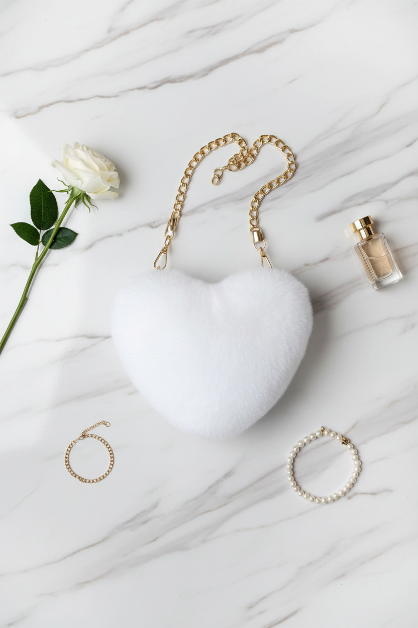 صورة 1 - مع وردة بيضاء وإكسسوارات ذهبية