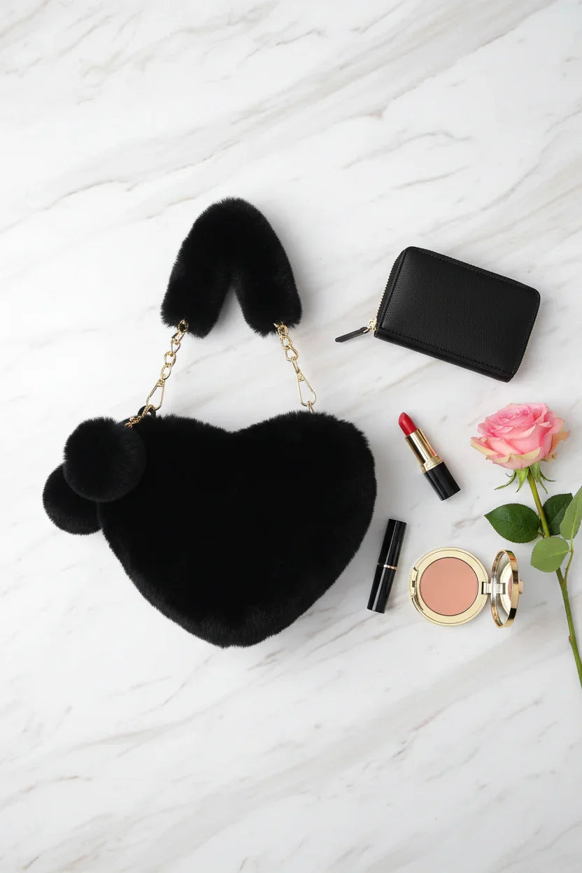 صورة 1 - مع محفظة سوداء ومكياج ووردة