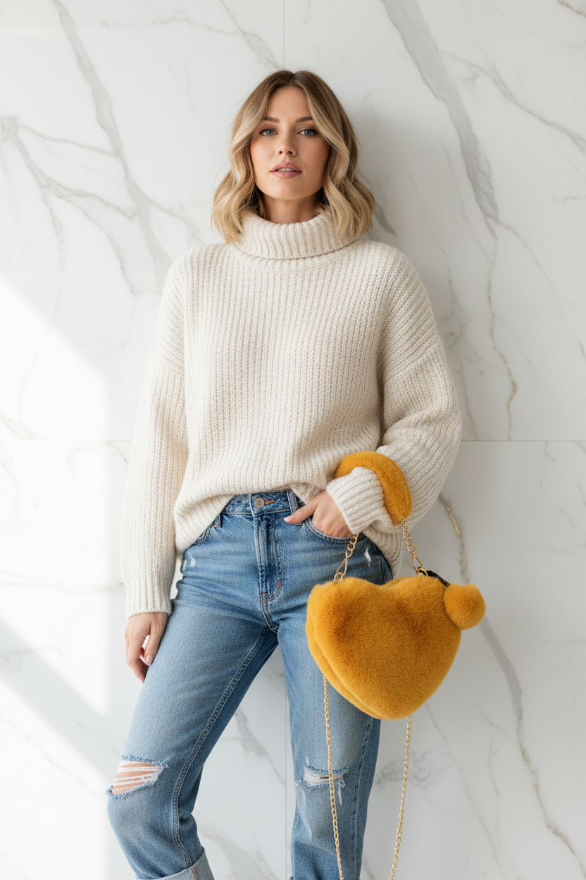 صورة 1 - جينز وسويتر أبيض