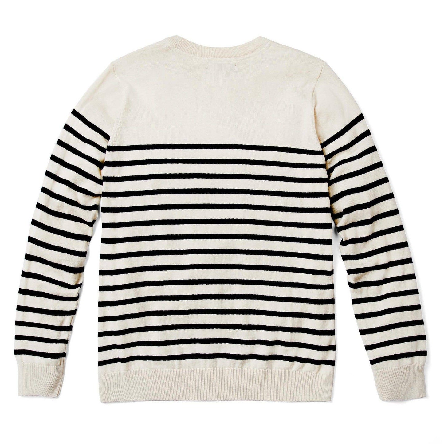 Men's Lightweight Cotton Striped Breton Sweater - Classic Crew Neck Knitwear