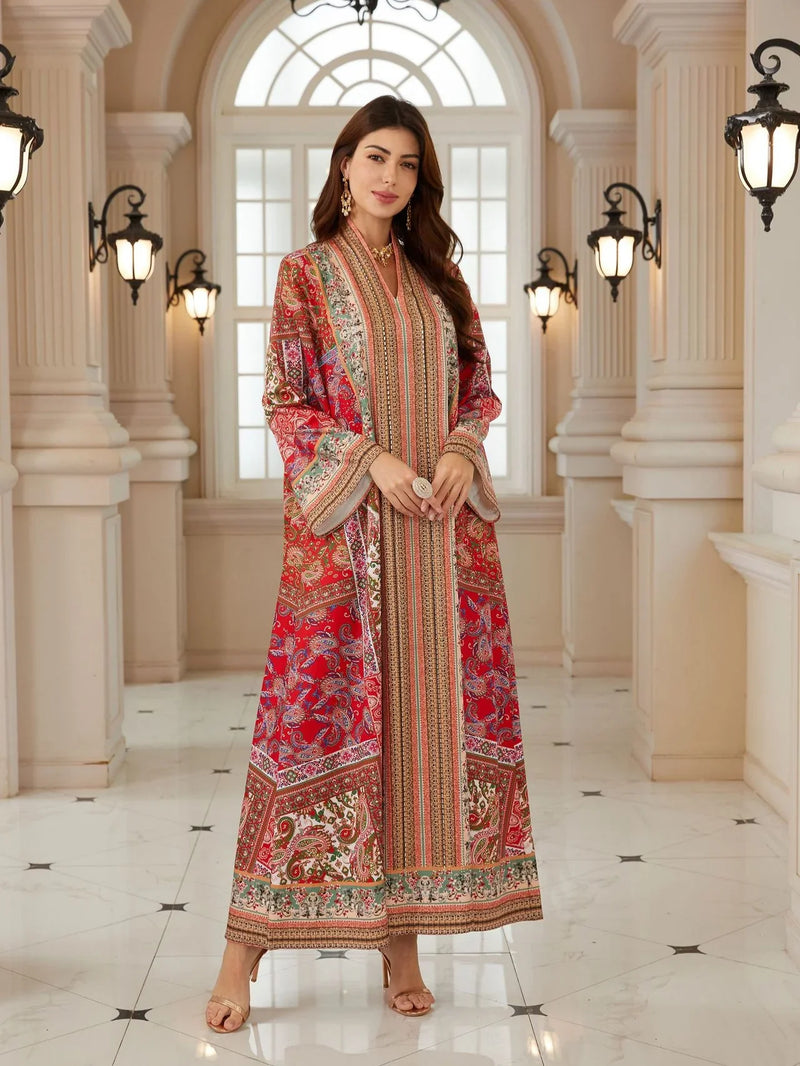 Luxury Printed Arabic Style Jalabiya