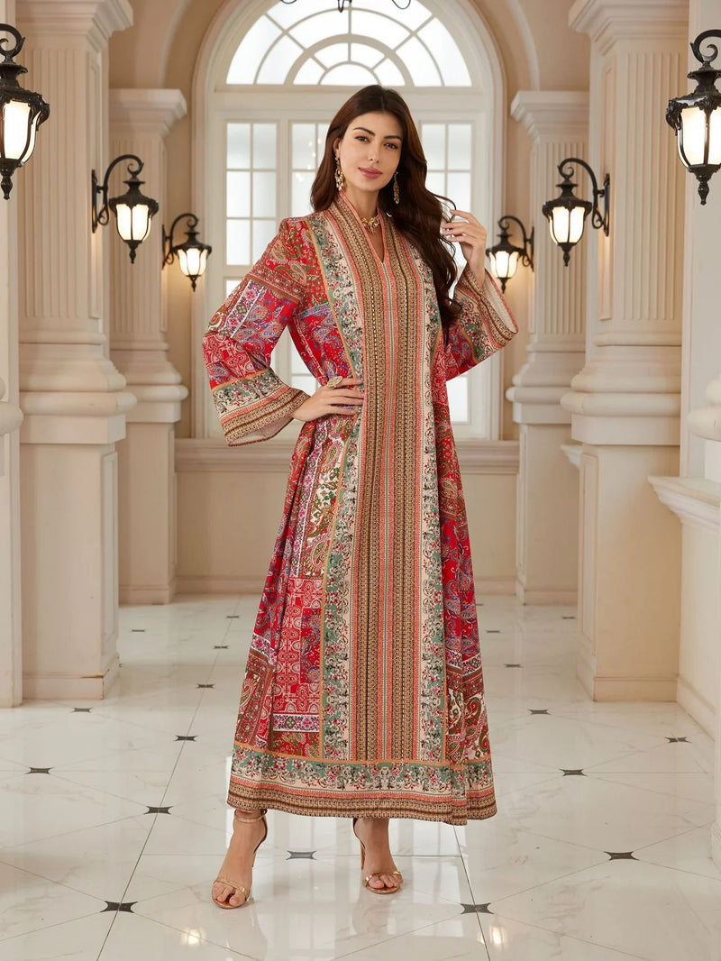 Luxury Printed Arabic Style Jalabiya