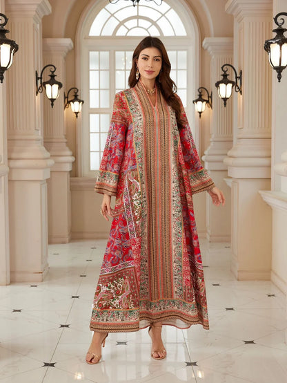 Luxury Printed Arabic Style Jalabiya