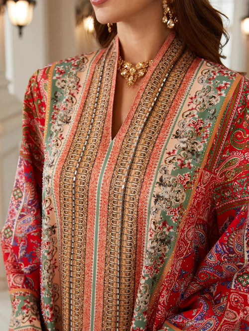 Luxury Printed Arabic Style Jalabiya