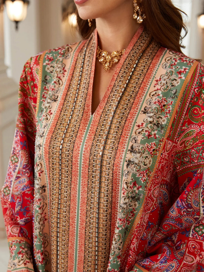 Luxury Printed Arabic Style Jalabiya