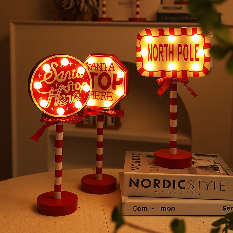 LED Wooden Street Sign Decorative Light
