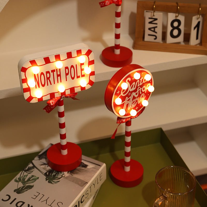 LED Wooden Street Sign Decorative Light