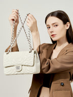 Genuine Leather White Crossbody Bag