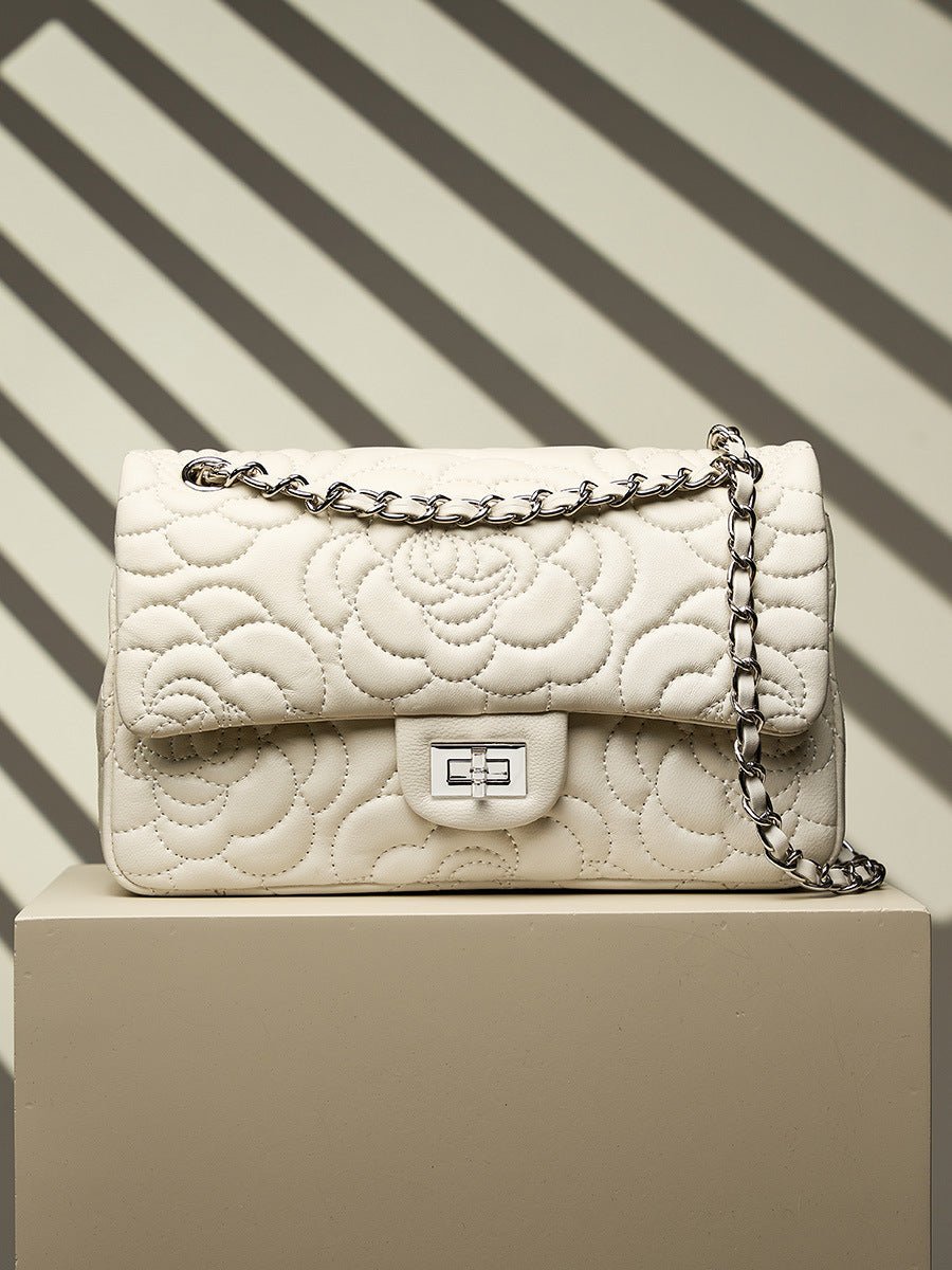 Genuine Leather White Crossbody Bag