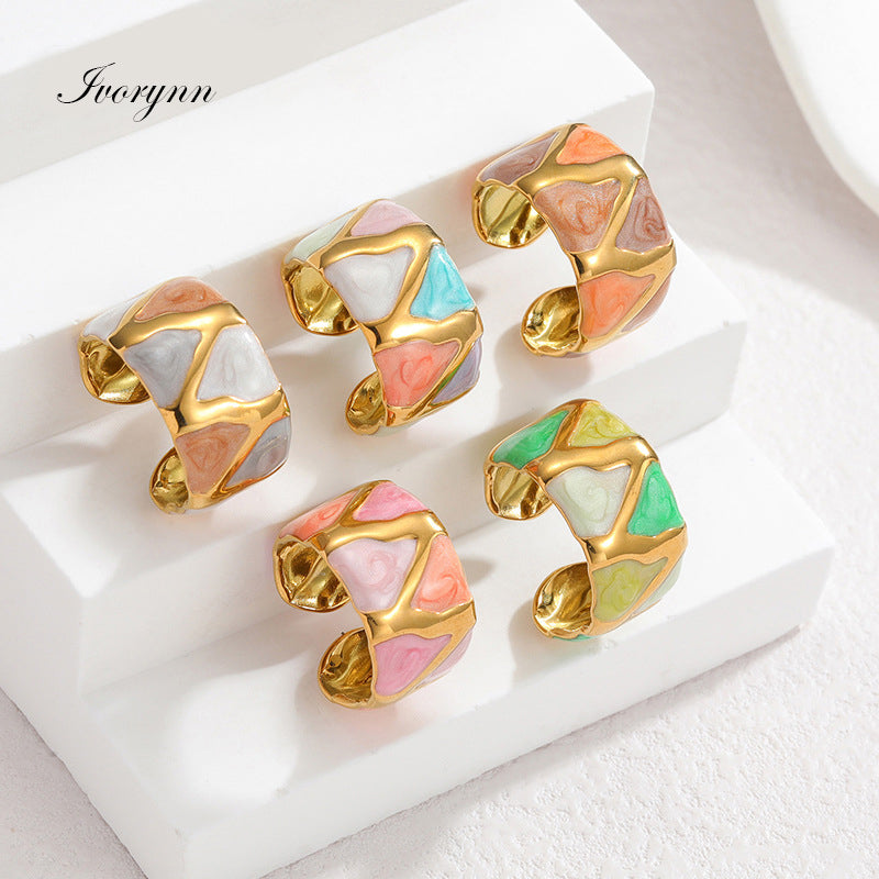 Stainless Steel 18K Gold Color Ring