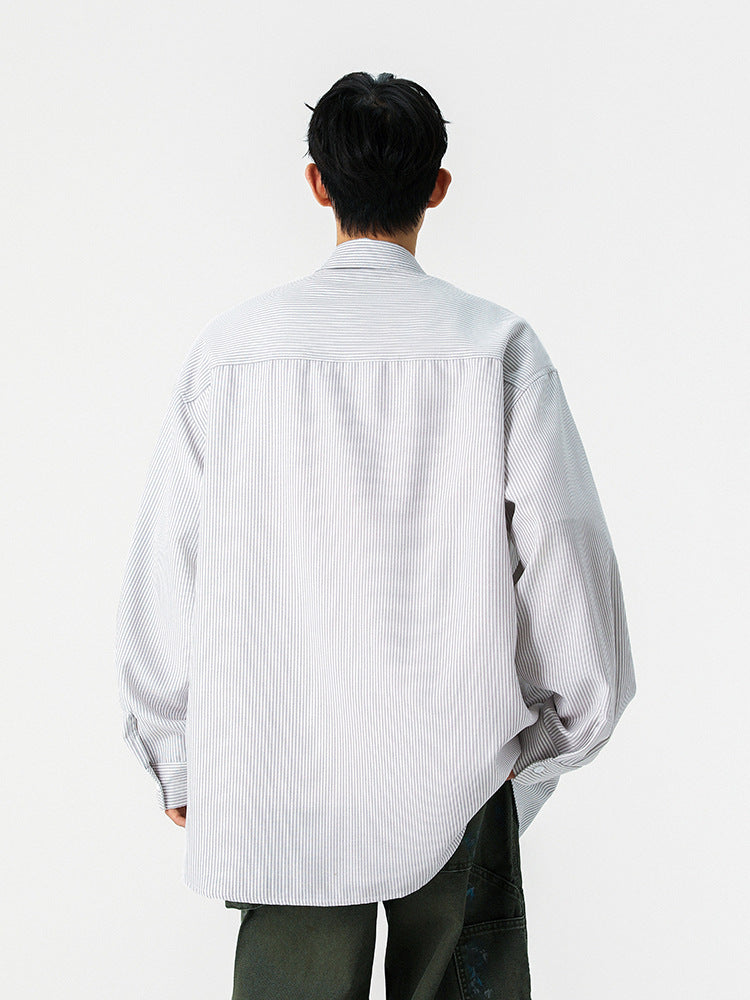 Windproof Gray Striped Shirt