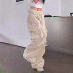 Retro Workwear Casual Loose Apricot Pants