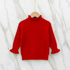 Bottoming Thik Fleece Lined Red Knitted Sweater