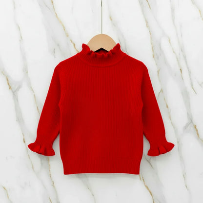 Bottoming Thik Fleece Lined Red Knitted Sweater