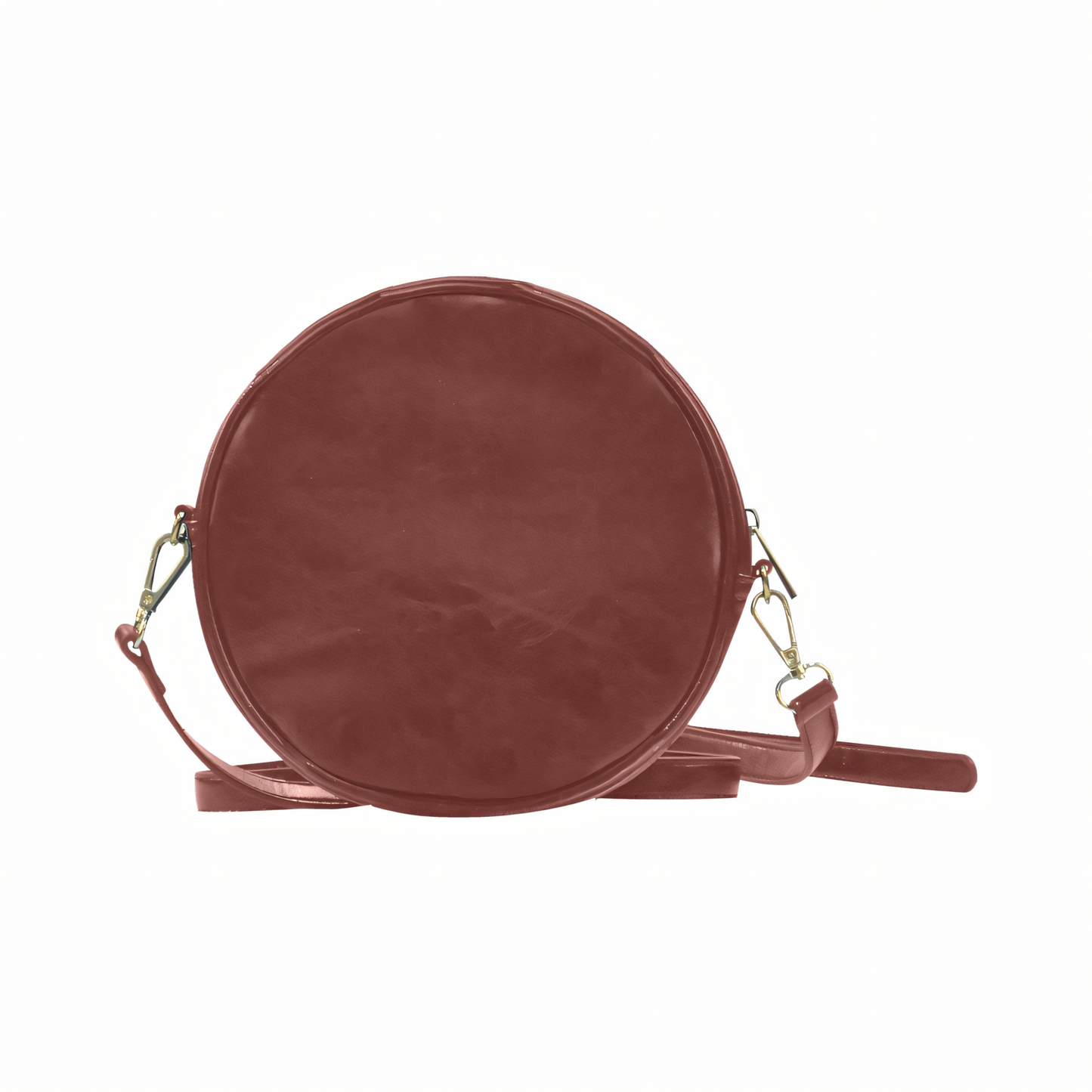 Orange Spots Round Brown Crossbody Bag