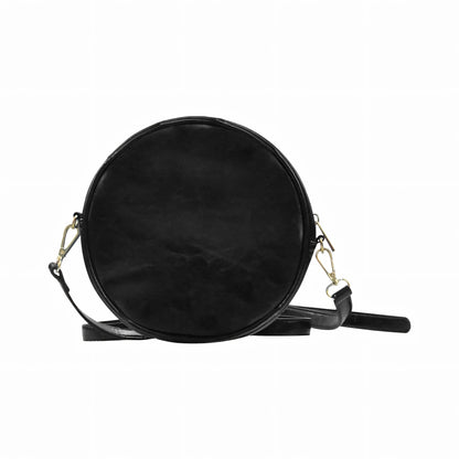 Orange Spots Round Black Crossbody Bag