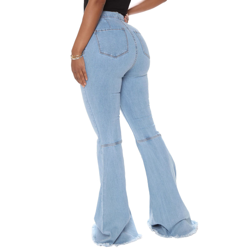 High-Waisted Slim Stretch Light Blue Denim