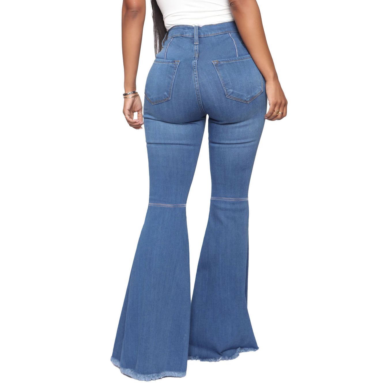 High-Waisted Slim Stretch Blue Denim