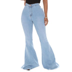 High-Waisted Slim Stretch Light Blue Denim