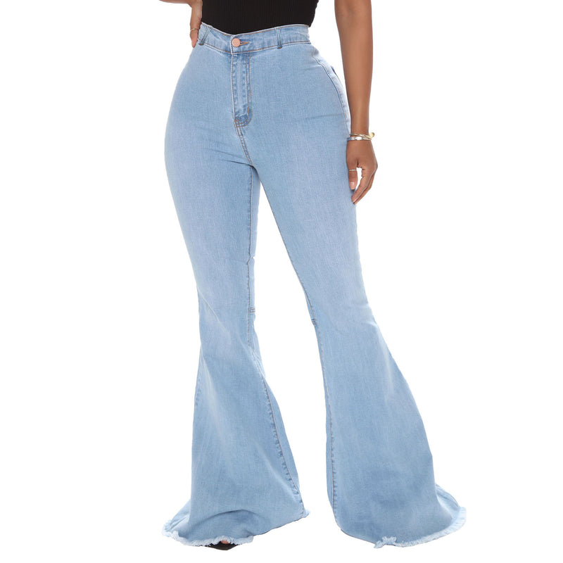 High-Waisted Slim Stretch Light Blue Denim