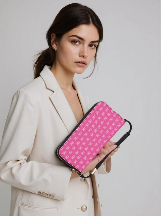 NN Long PU Wallets Zipper Pink Purses Handbags