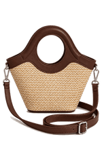 Resort-Style Woven Dark Brown Beach Bag