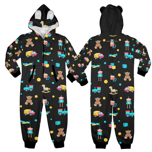 Little Cartoons Warm Hooded Onesie Pajamas